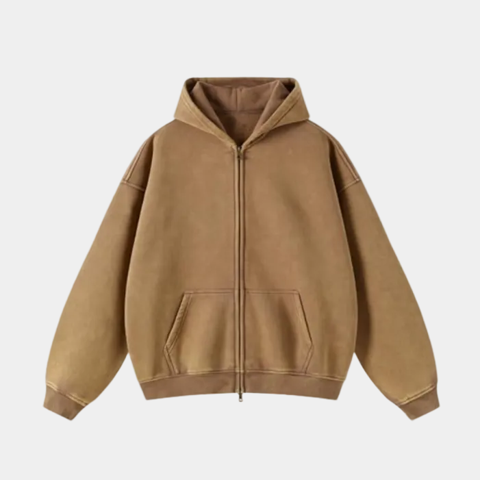 Heavyweight Zipped Hoodie - Red