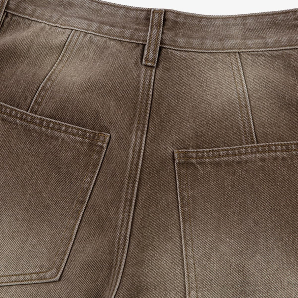 Vintage Washed Workwear Barrel Jeans