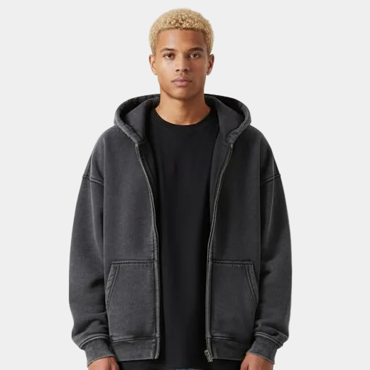 Heavyweight Zipped Hoodie - Red