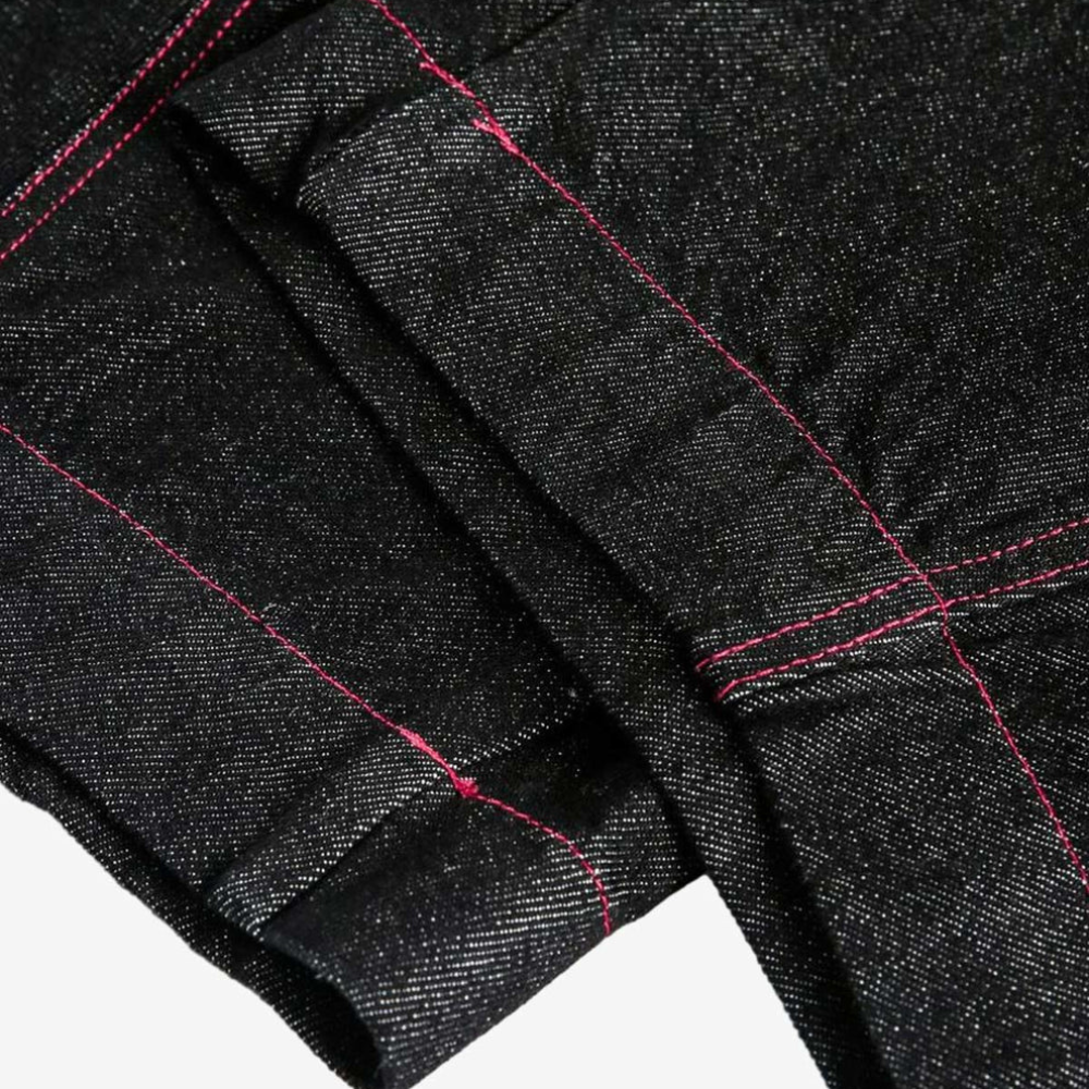 Street Culottes Red Stitching Barrel Jeans