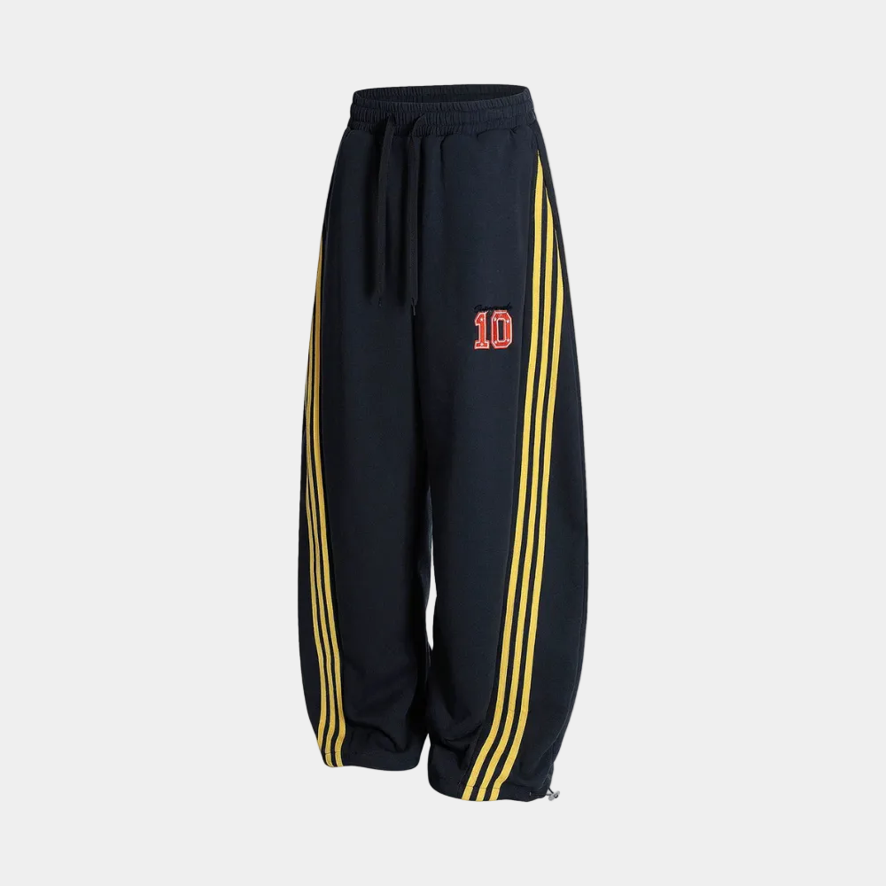 Fleece Vintage Side Stripe Drape Paratrooper Machete Wide Leg Pants