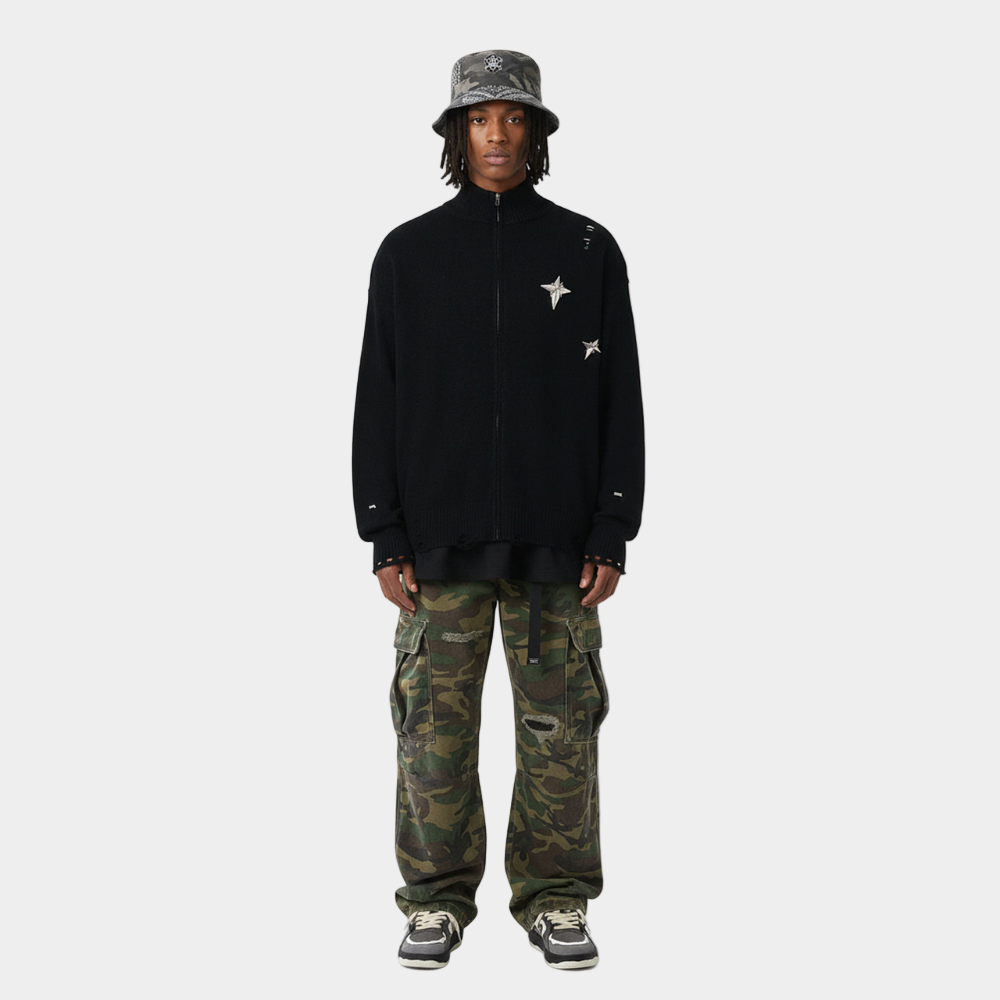 Ripped Camouflage Cargo Pants - Classic Camouflage