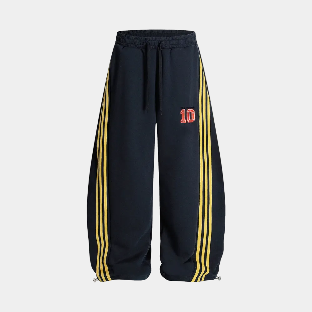 Fleece Vintage Side Stripe Drape Paratrooper Machete Wide Leg Pants