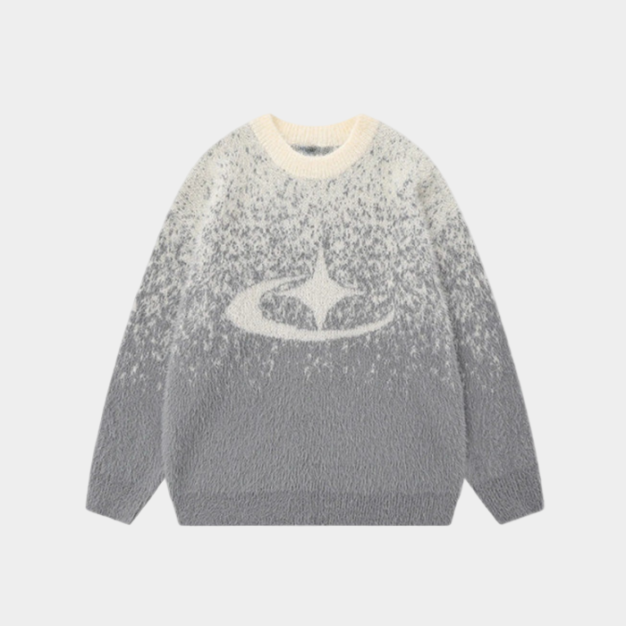 Stellar Splash Knitted Sweater - Black
