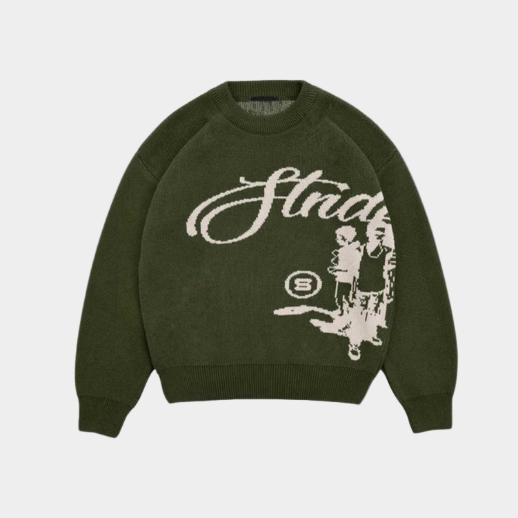 'Structure' Graphic Knitted Sweater - Black