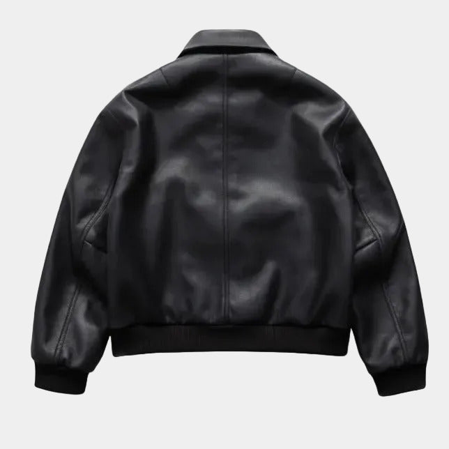 NEWGRMTNS x Sade Faux Leather Bomber Jacket