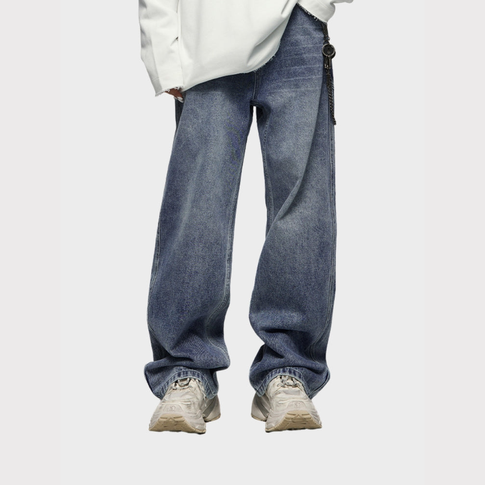 Baggy Denim Jeans - Grey/Blue