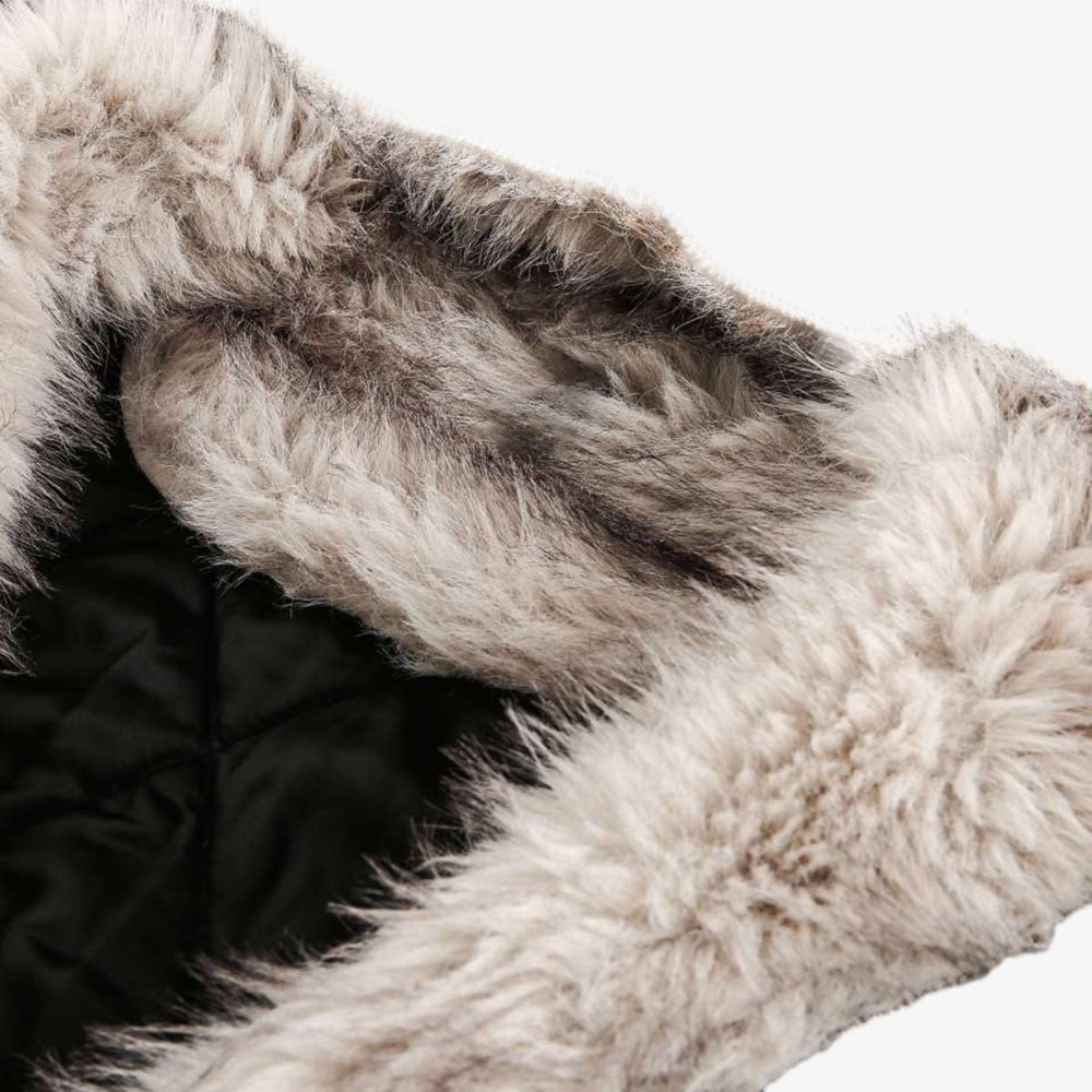 Denim Fur Hooded Jacket - Deep Blue