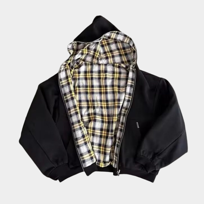 Checkered Inside Out Zipper - Red