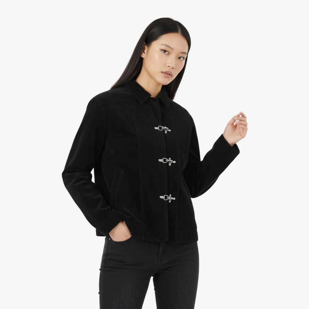 Retro Unique Metal Button Suede Lapel Bomber Jacket