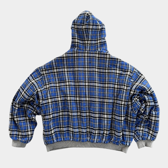 Checkered Inside Out Zipper - Black