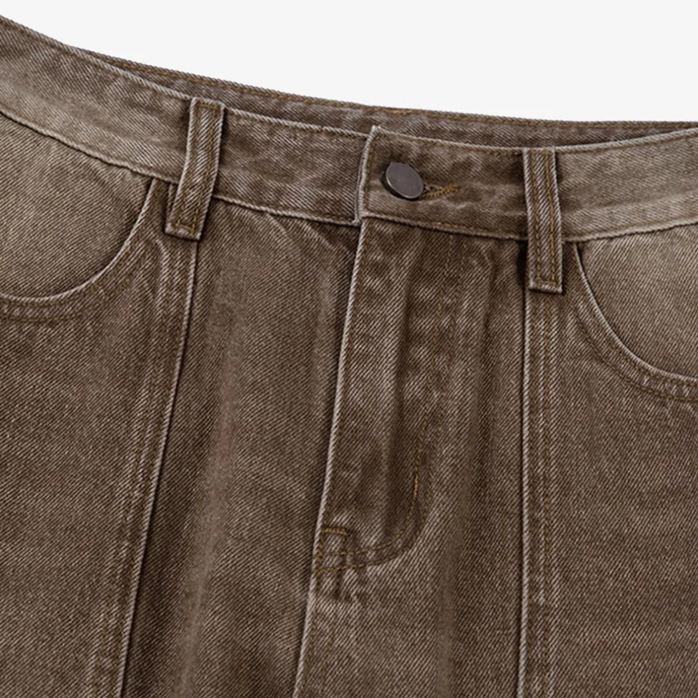 Vintage Washed Workwear Barrel Jeans