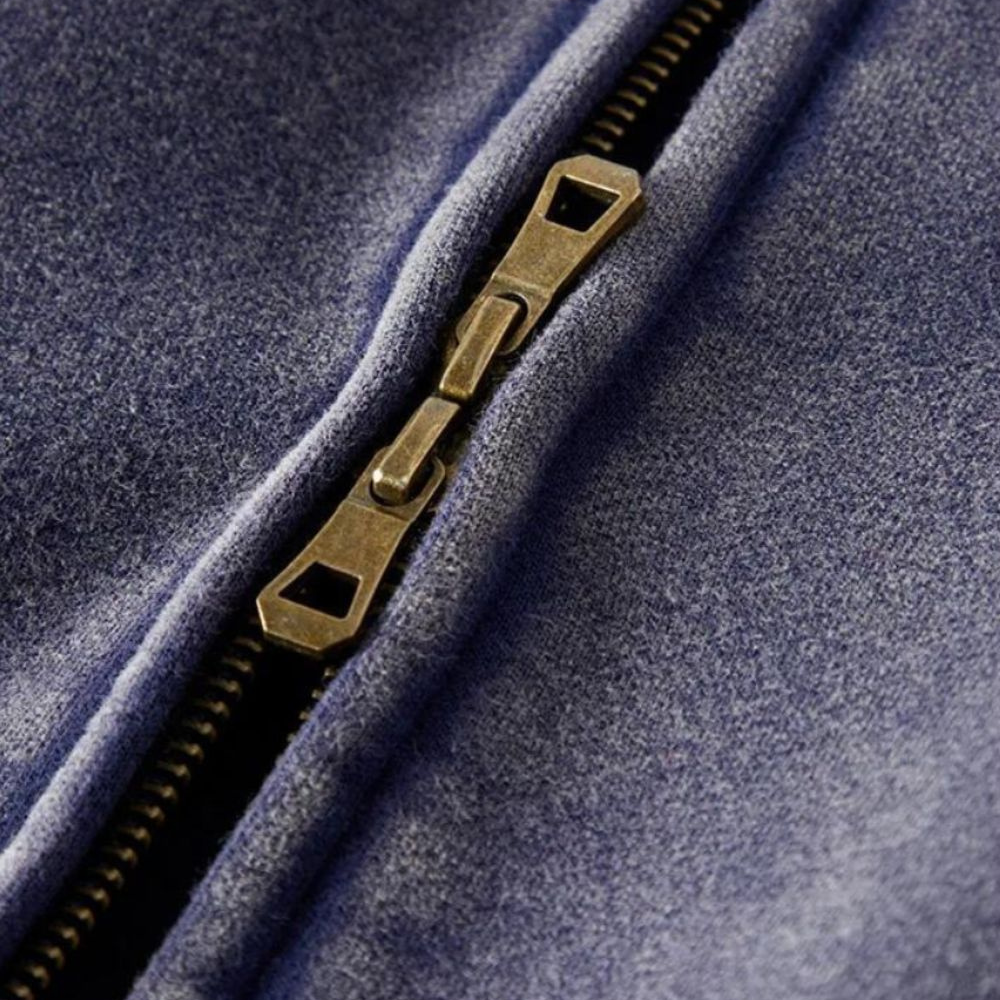Heavyweight Zipped Hoodie - Navy Blue