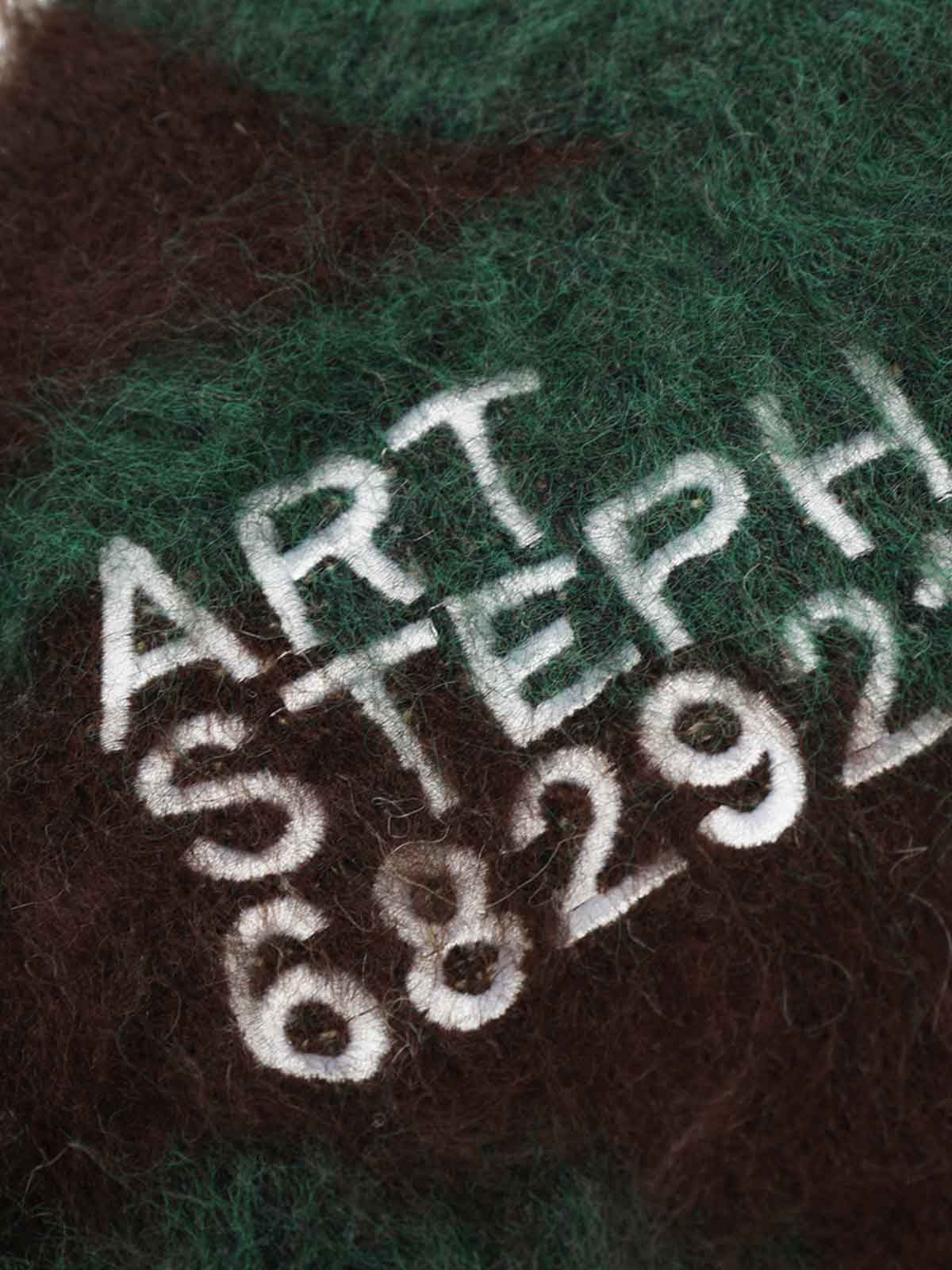 Embroidered Camouflage Shaggy Knitted Sweater