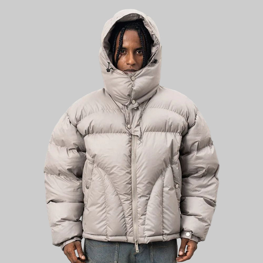 'Y2K' Puffer Jacket Button-Up - Black