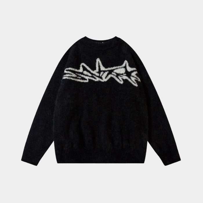 'Tribal' Knitted Sweater - Black