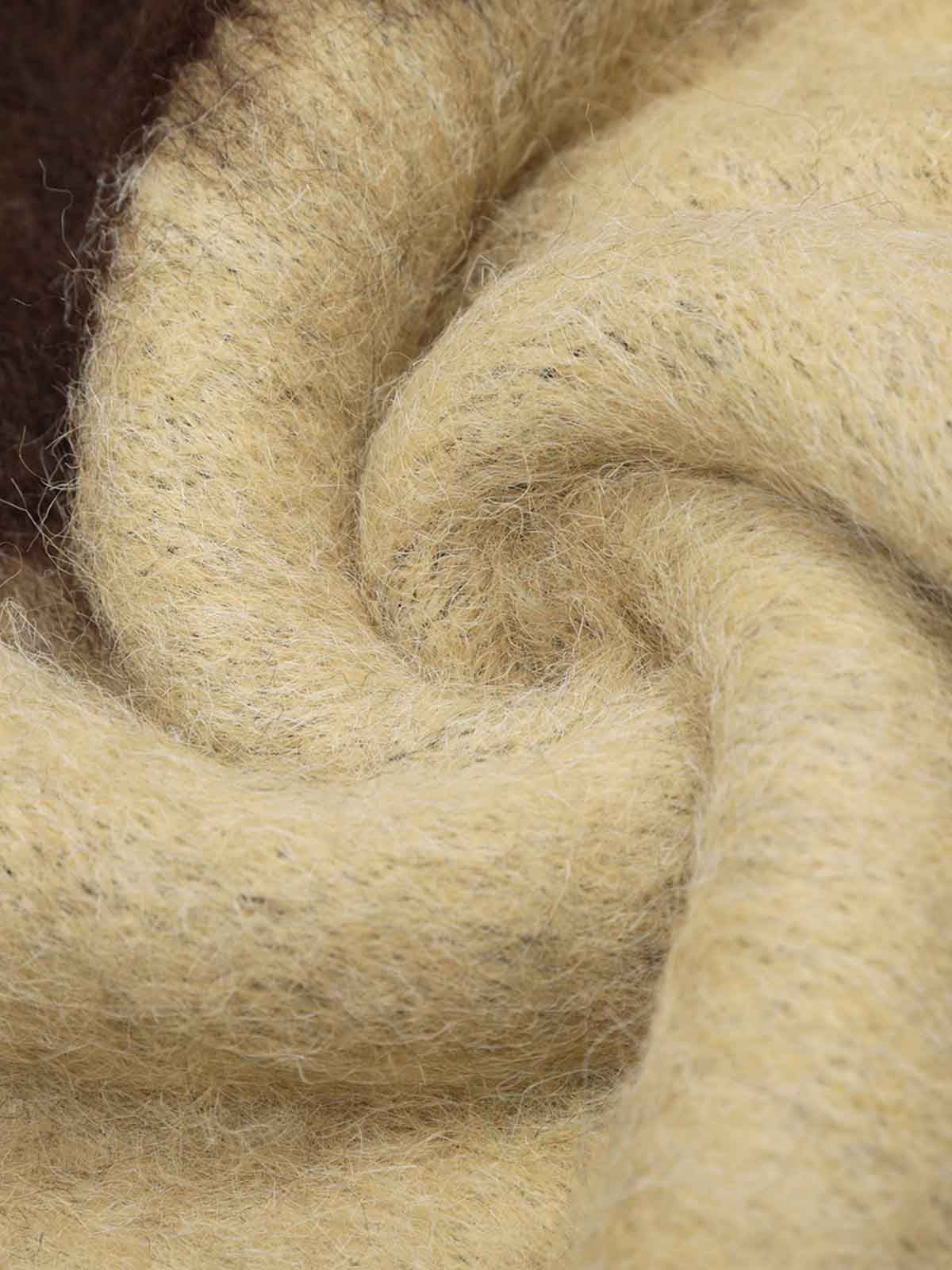 Embroidered Camouflage Shaggy Knitted Sweater