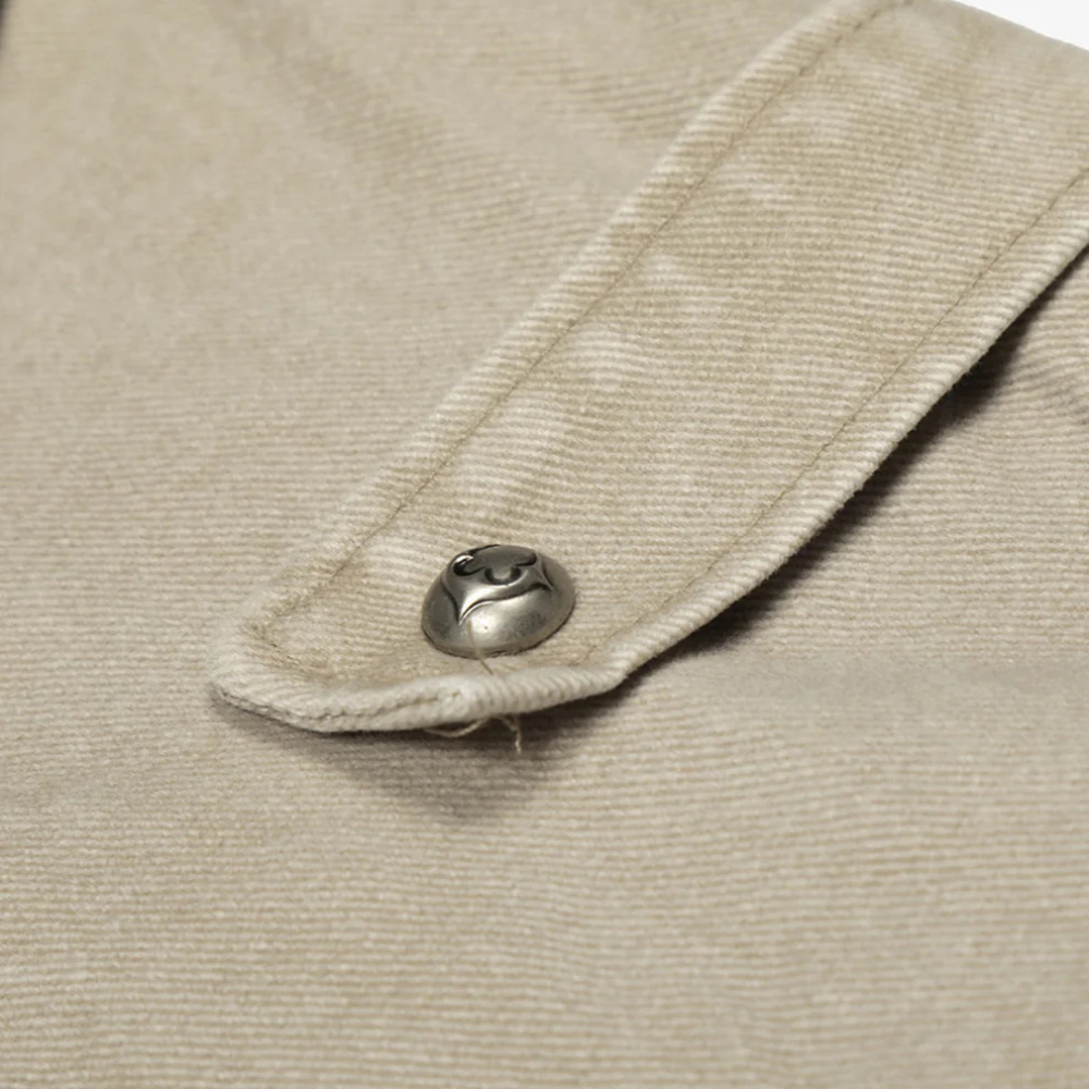 Retro Washed Fleece-lined Hooded Work Jacket