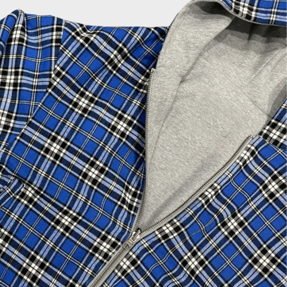 Checkered Inside Out Zipper - Red