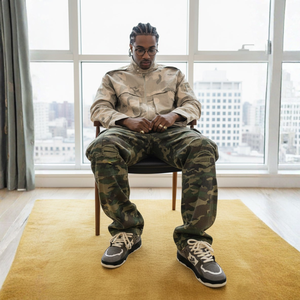 Ripped Camouflage Cargo Pants - Classic Camouflage