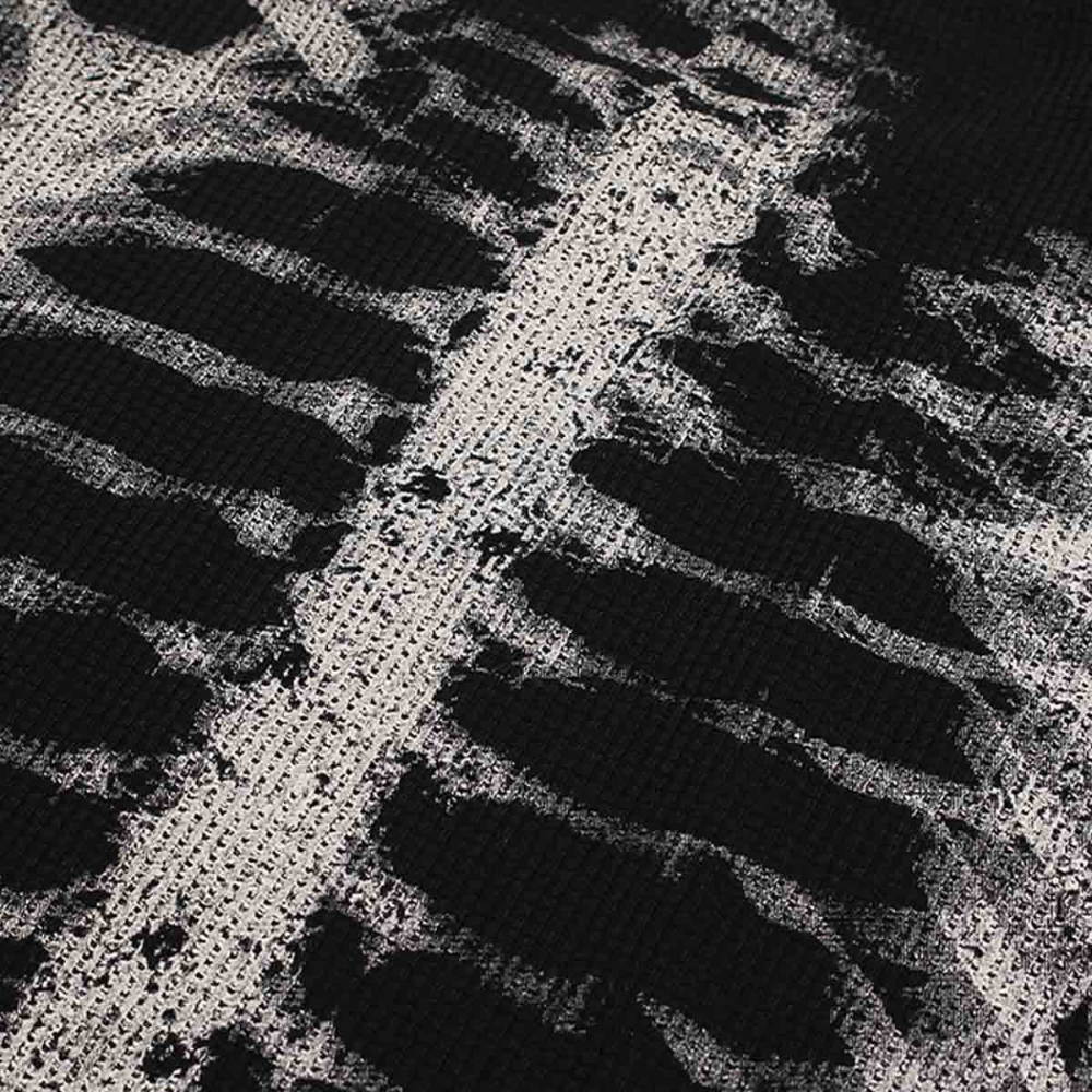 Skeleton Waffle Sweatshirt - Black