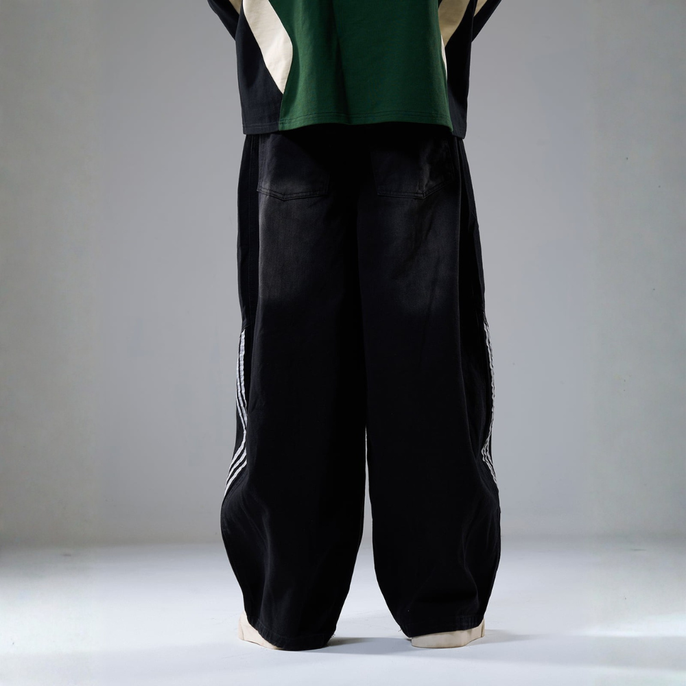 Denim Striped Barrel Jeans - Blue