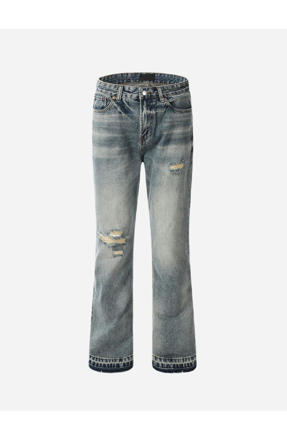 Jeans With Ripped Design Flared