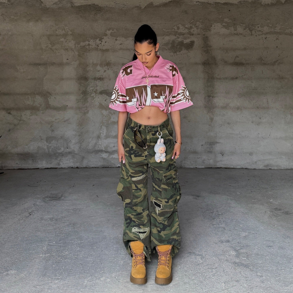 Ripped Camouflage Cargo Pants - Classic Camouflage