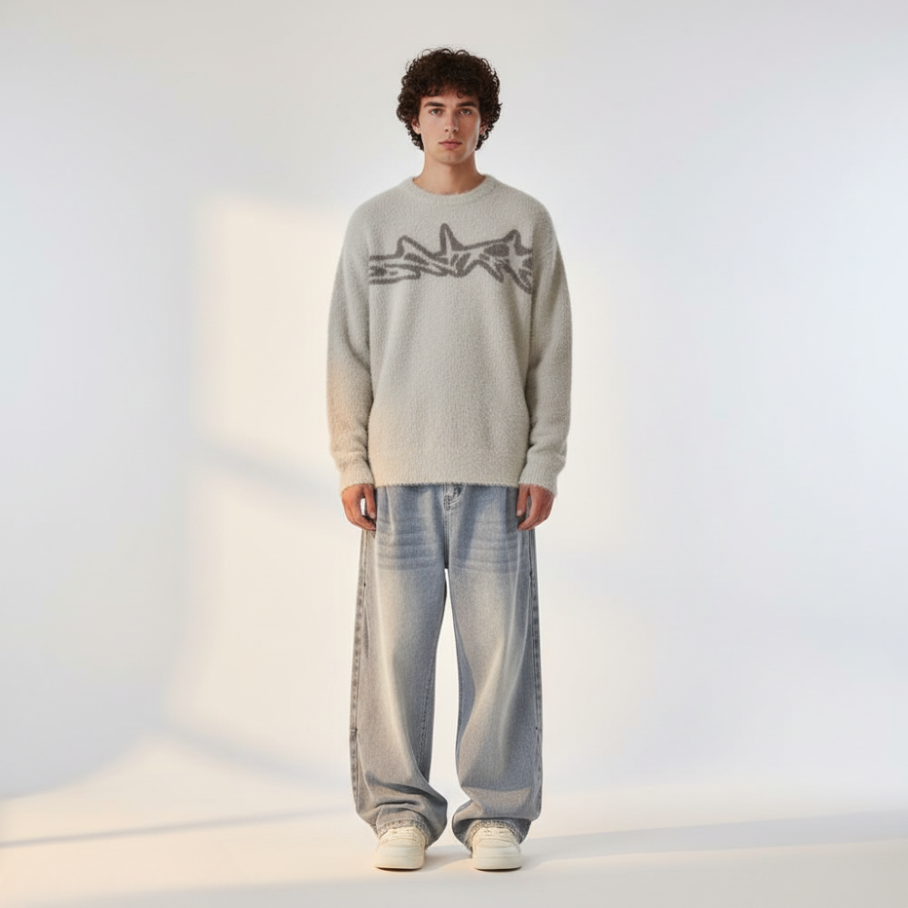 'Tribal' Knitted Sweater - Apricot