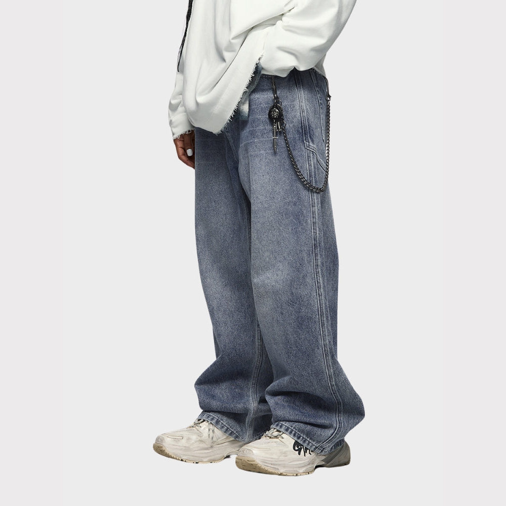 Baggy Denim Jeans - Grey/Blue