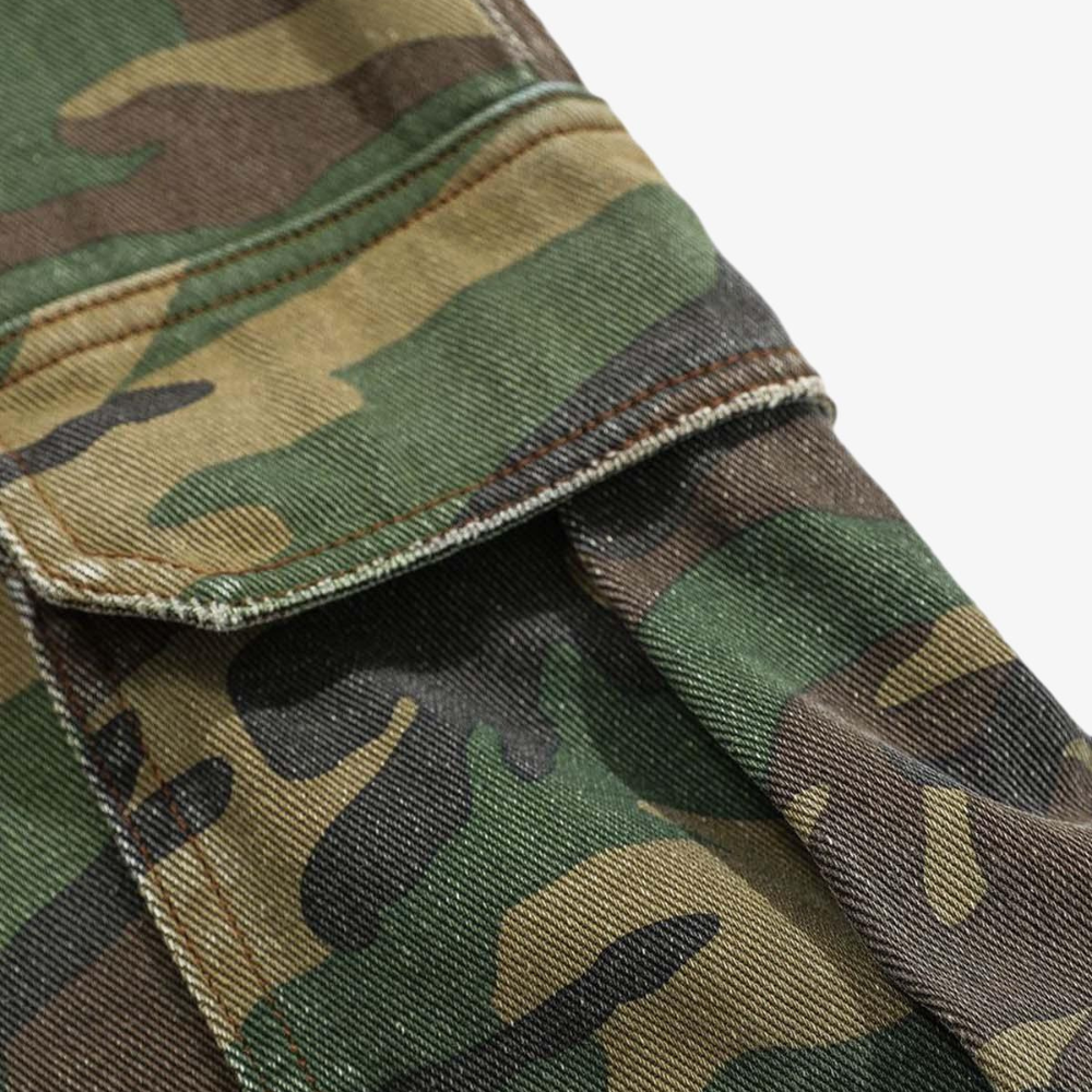 Ripped Camouflage Cargo Pants - Classic Camouflage
