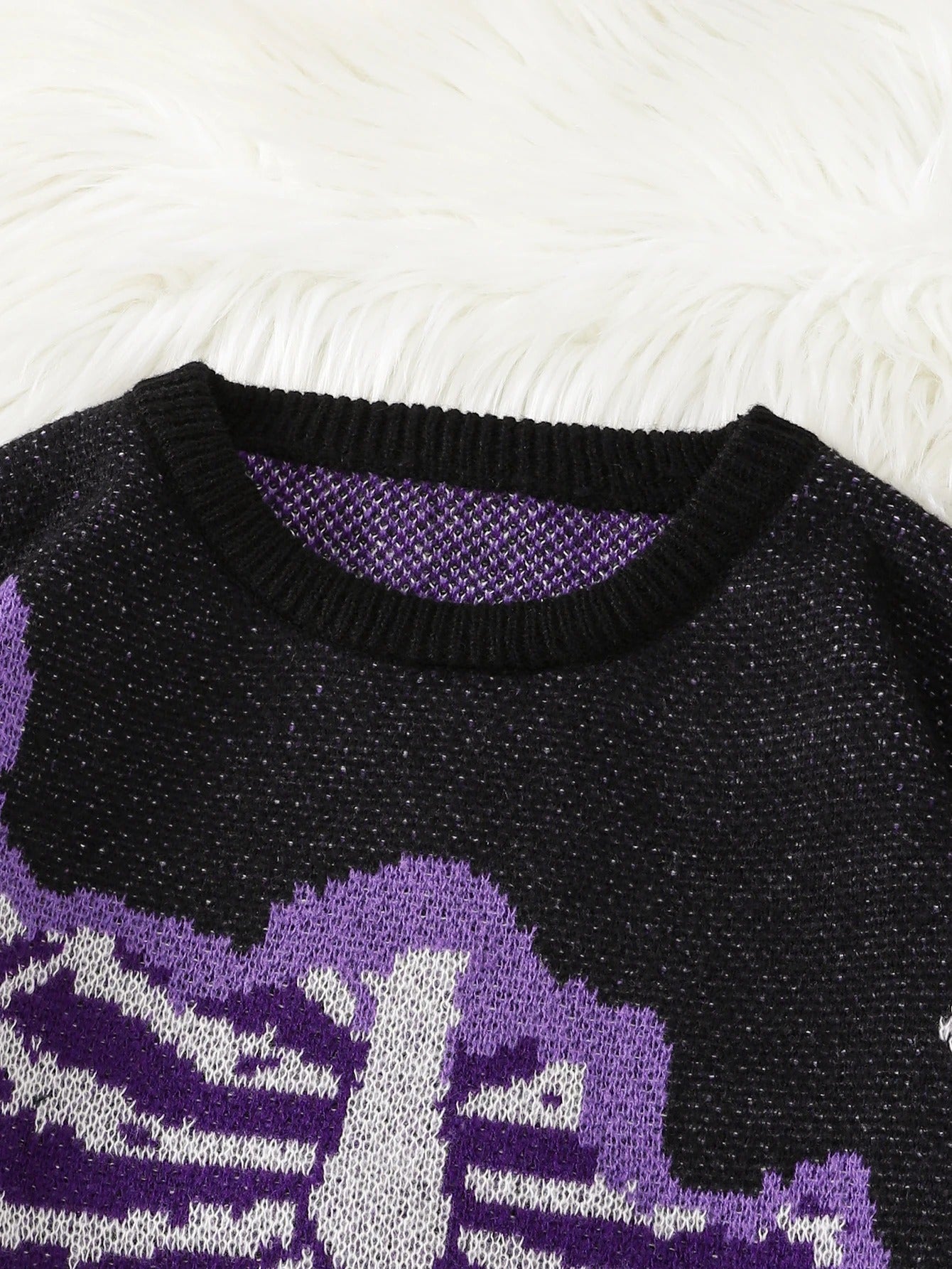 Bone-Shaped Butterfly Knit Pullover