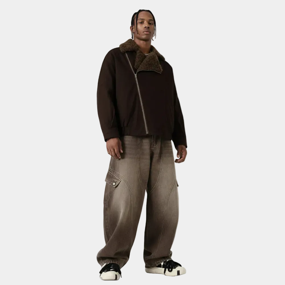 Vintage Washed Workwear Barrel Jeans