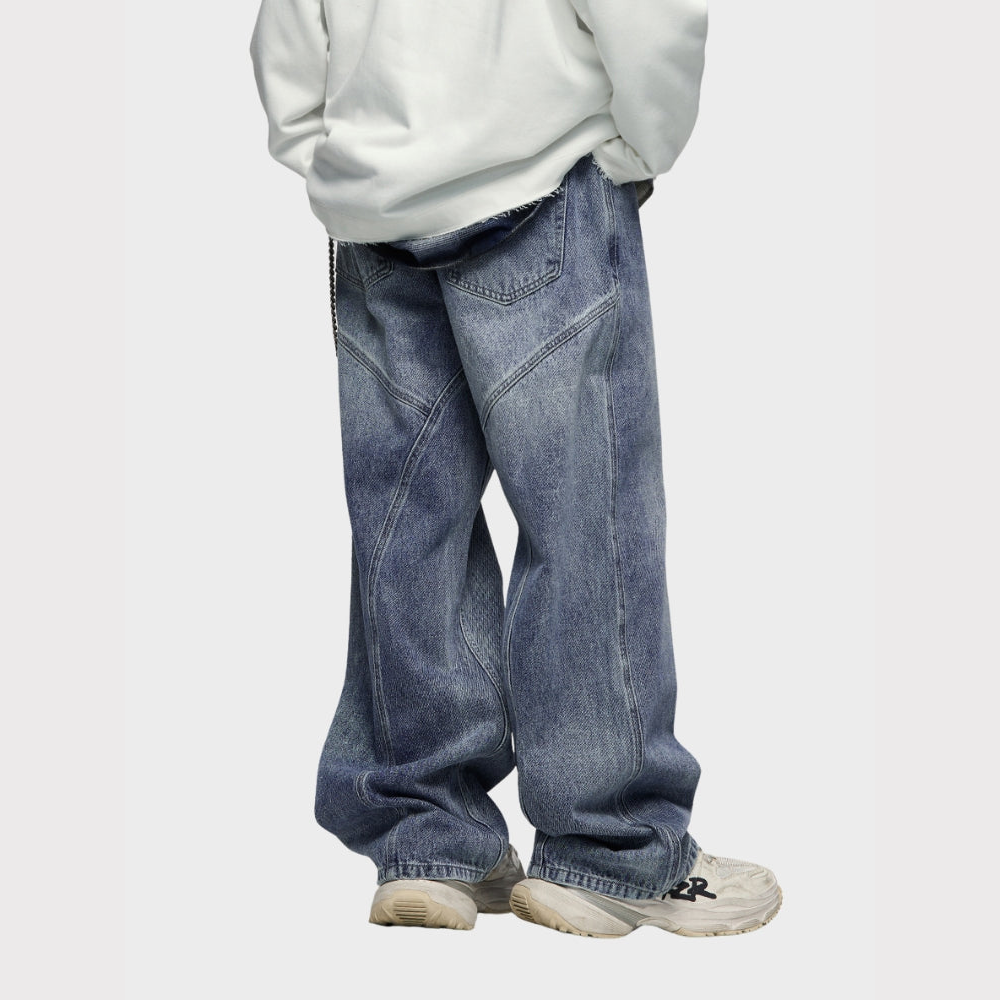 Baggy Denim Jeans - Grey/Blue