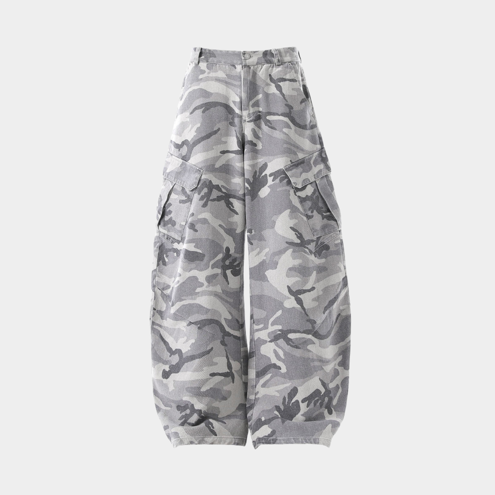Camouflage Wide-Leg Pants