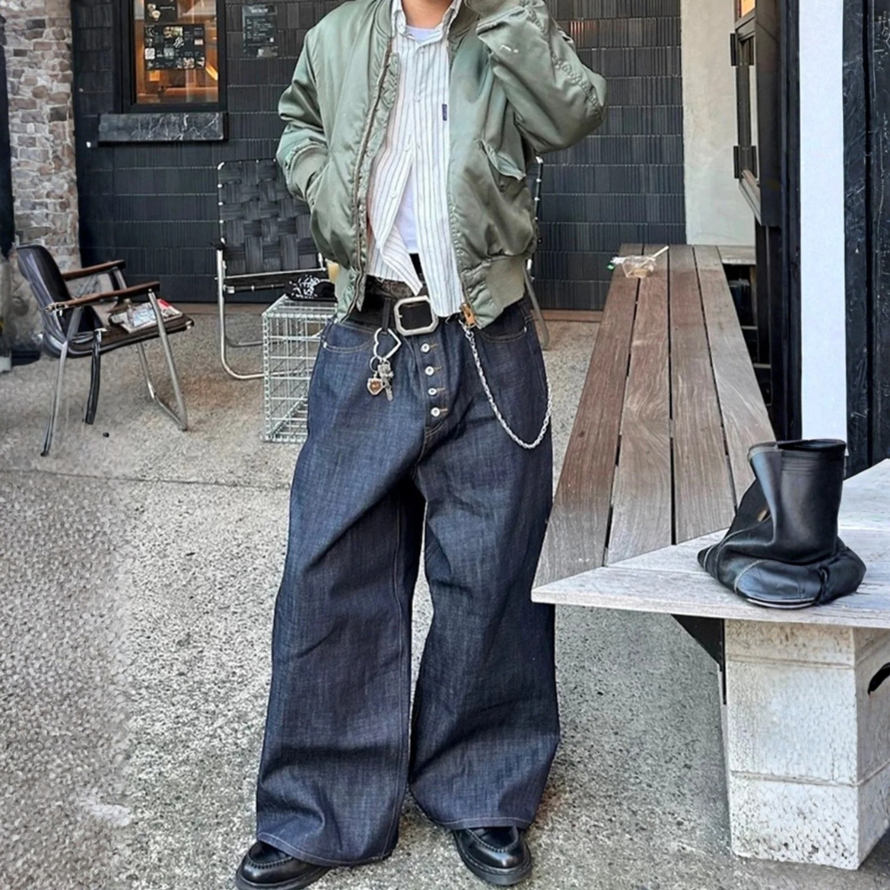 Denim Baggy Pants - Black