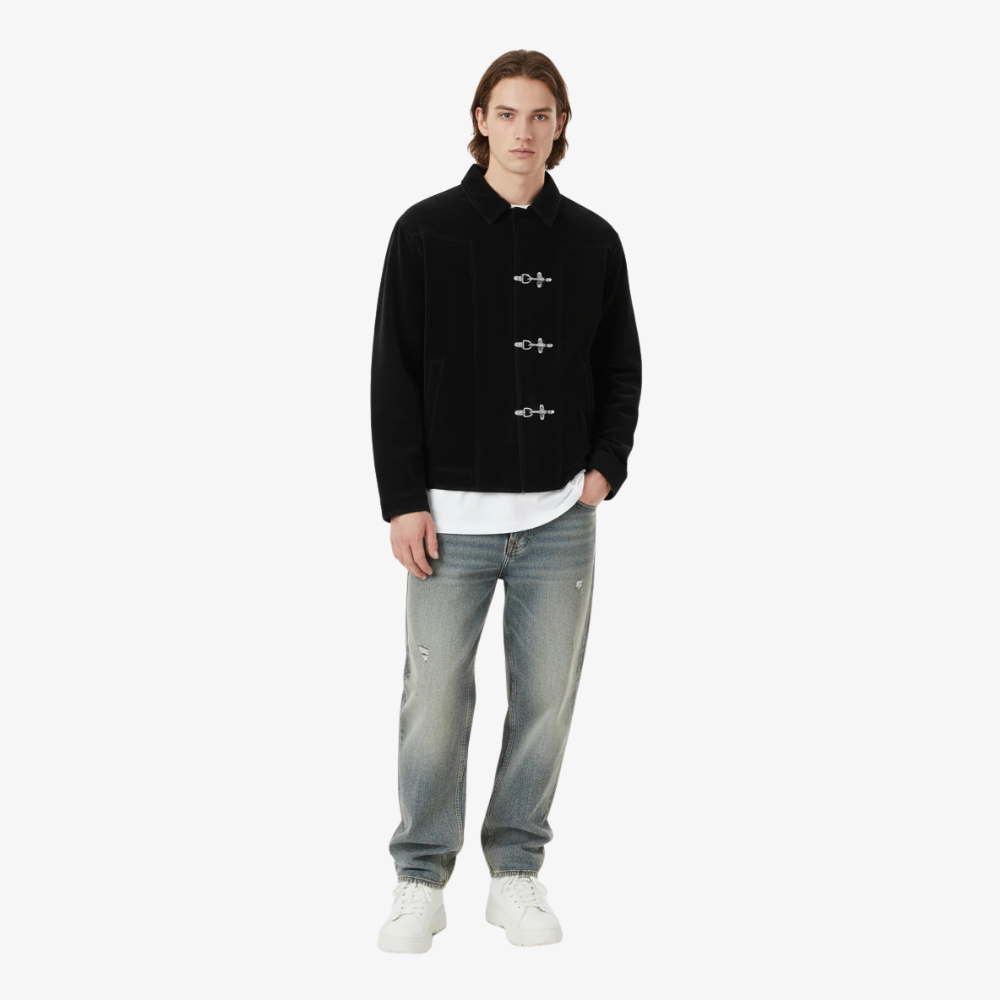 Retro Unique Metal Button Suede Lapel Bomber Jacket