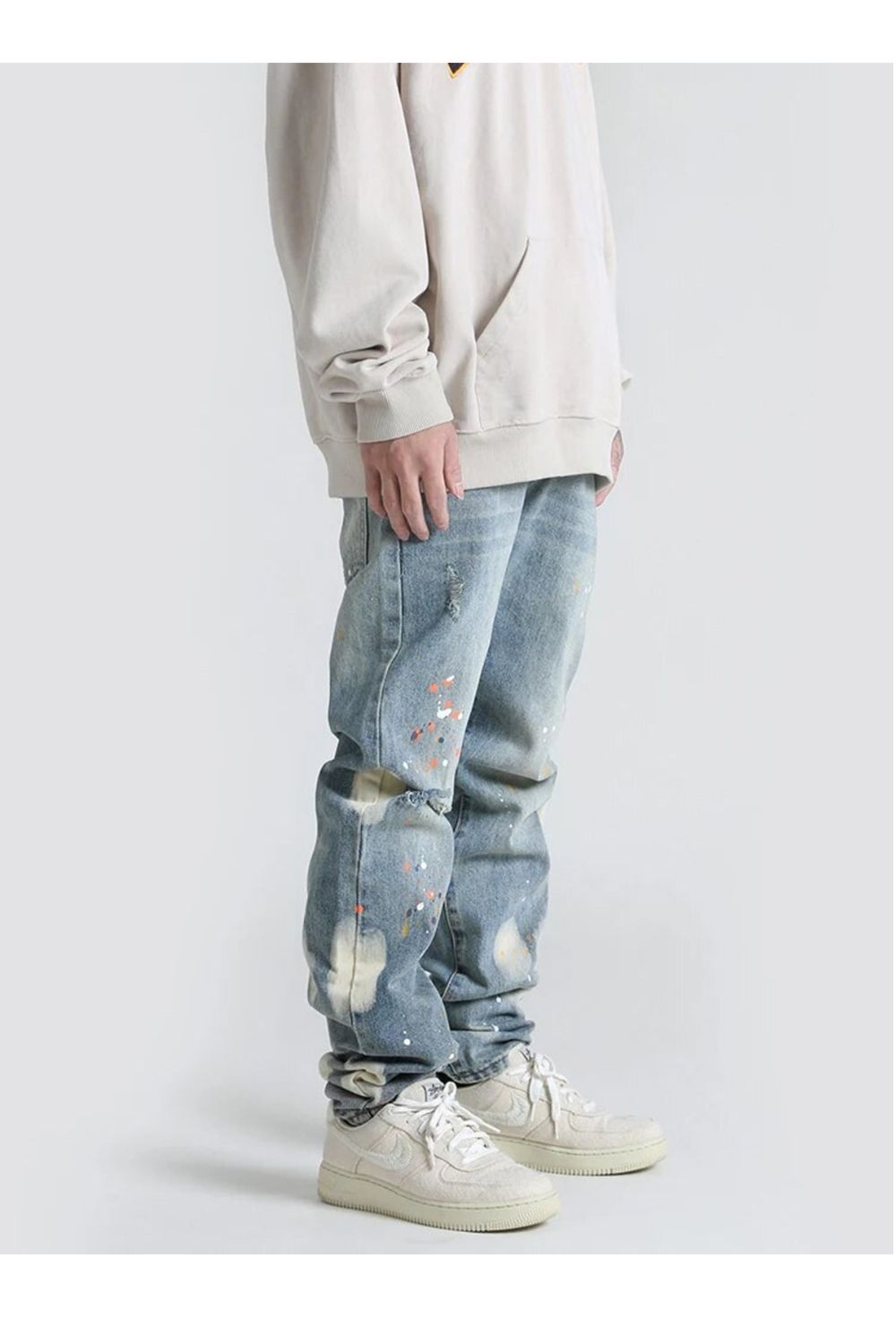 Jeans With Paint Design