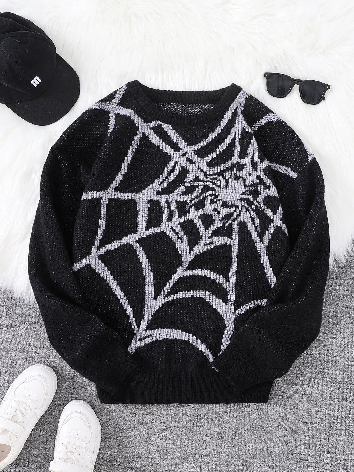 Spider Web Jacquard Sweater