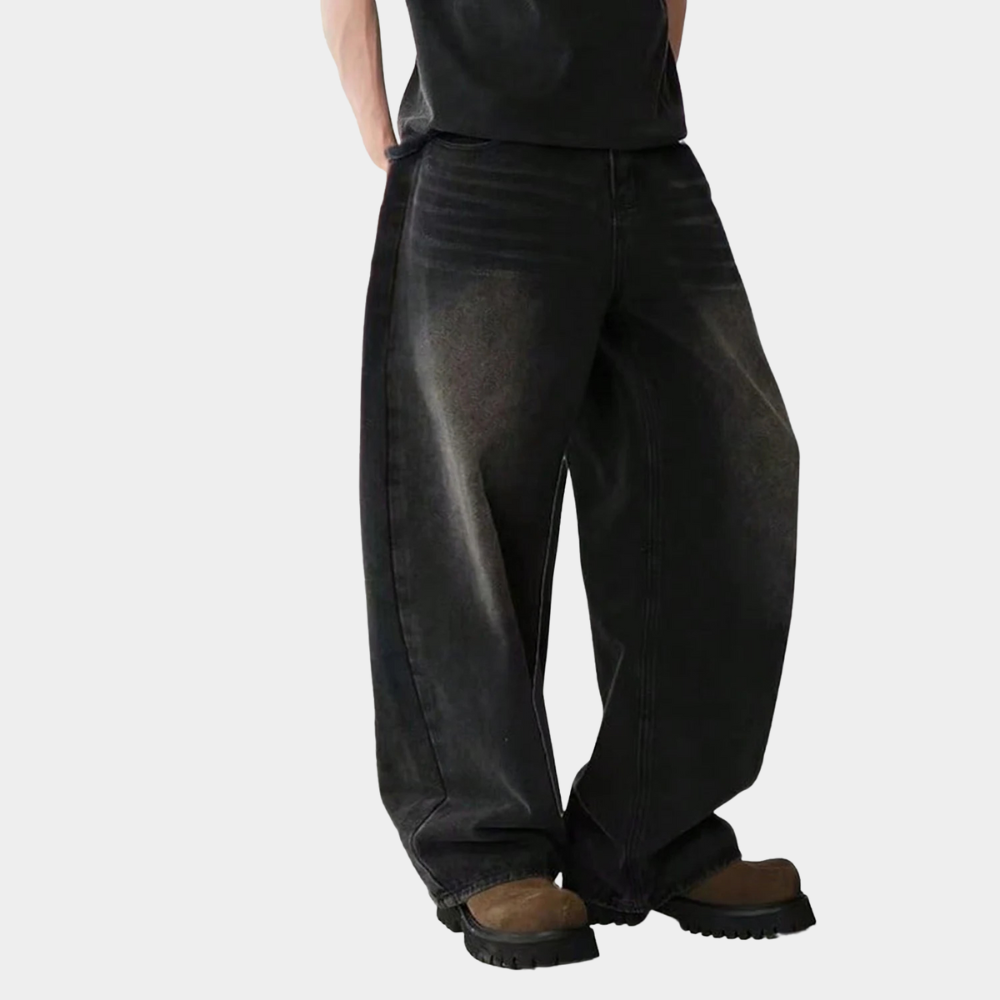 Wide Leg Jeans Black - Grey