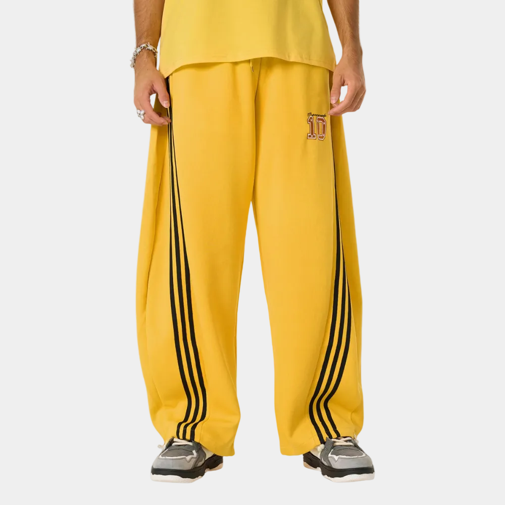 Fleece Vintage Side Stripe Drape Paratrooper Machete Wide Leg Pants