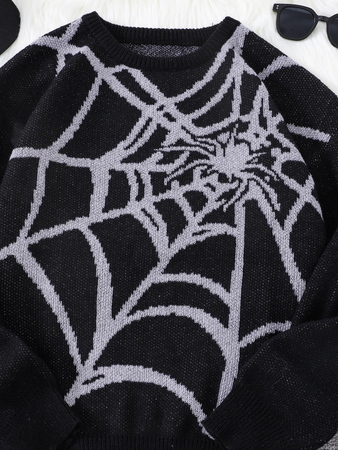 Spider Web Jacquard Sweater