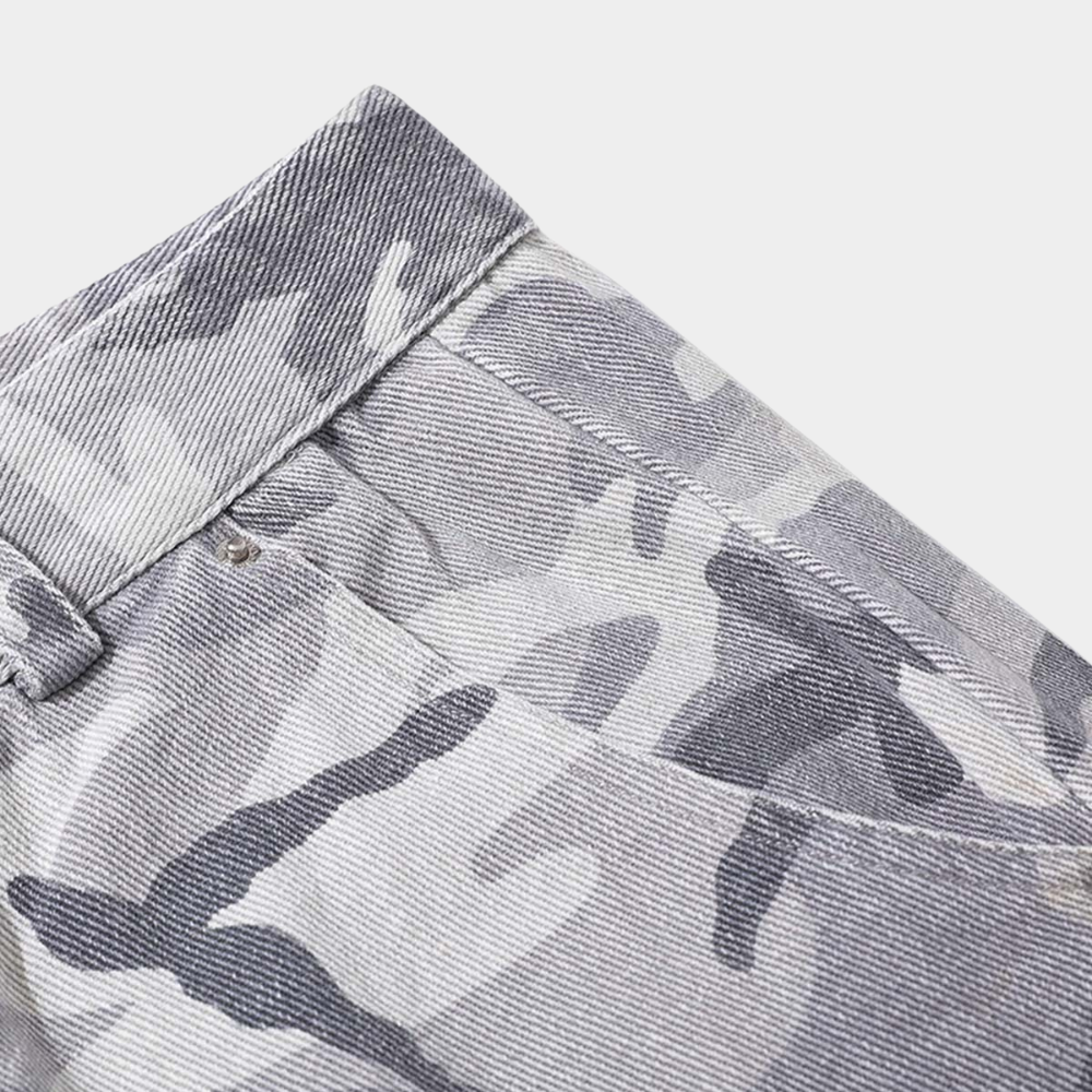 Camouflage Wide-Leg Pants