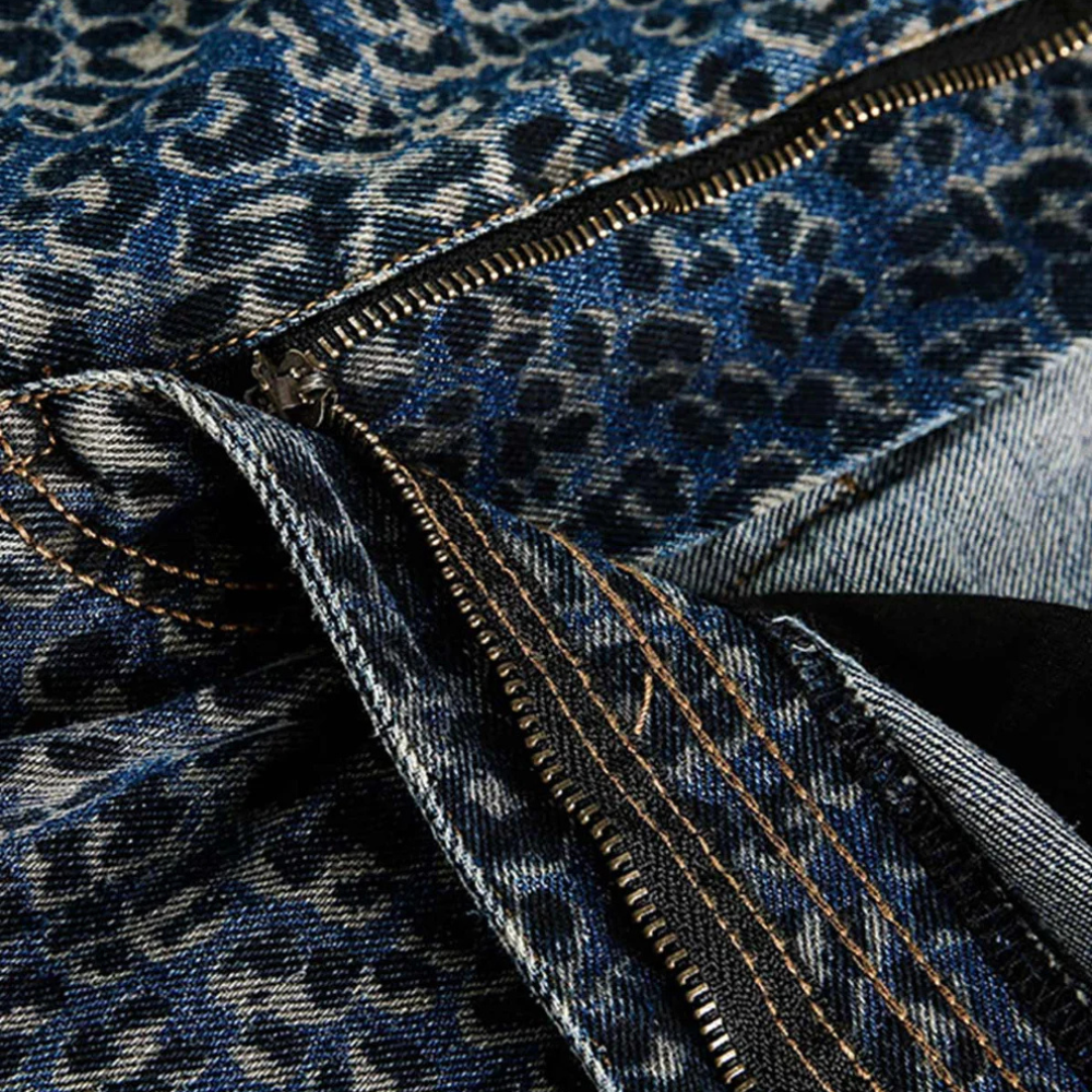 Denim Street Leopard Print Barrel Jeans