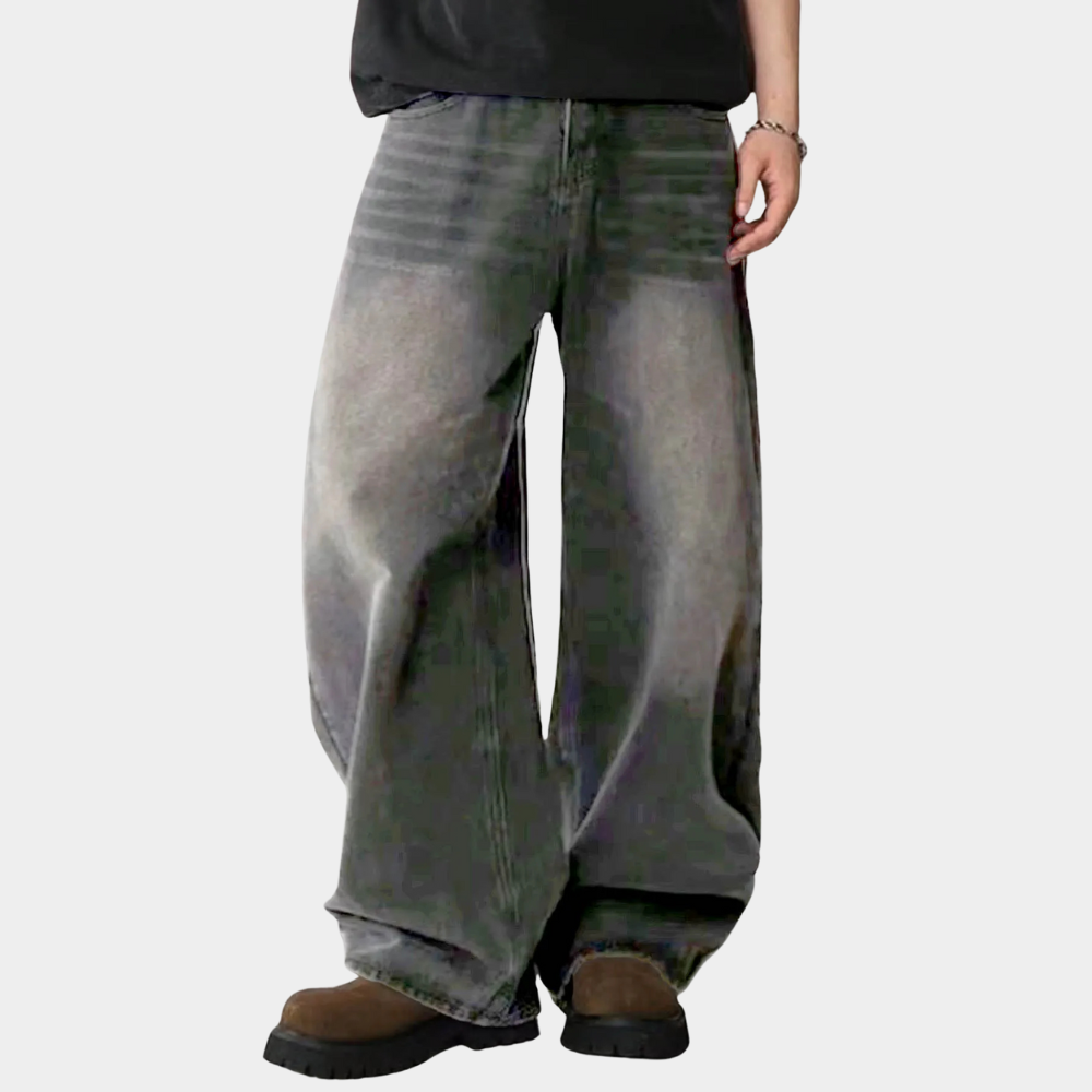 Wide Leg Jeans Black - Grey