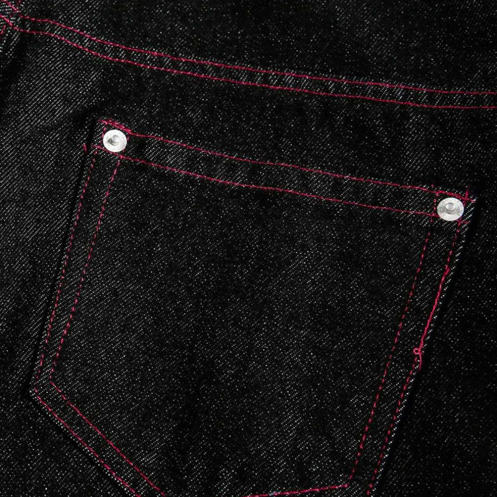 Street Culottes Red Stitching Barrel Jeans