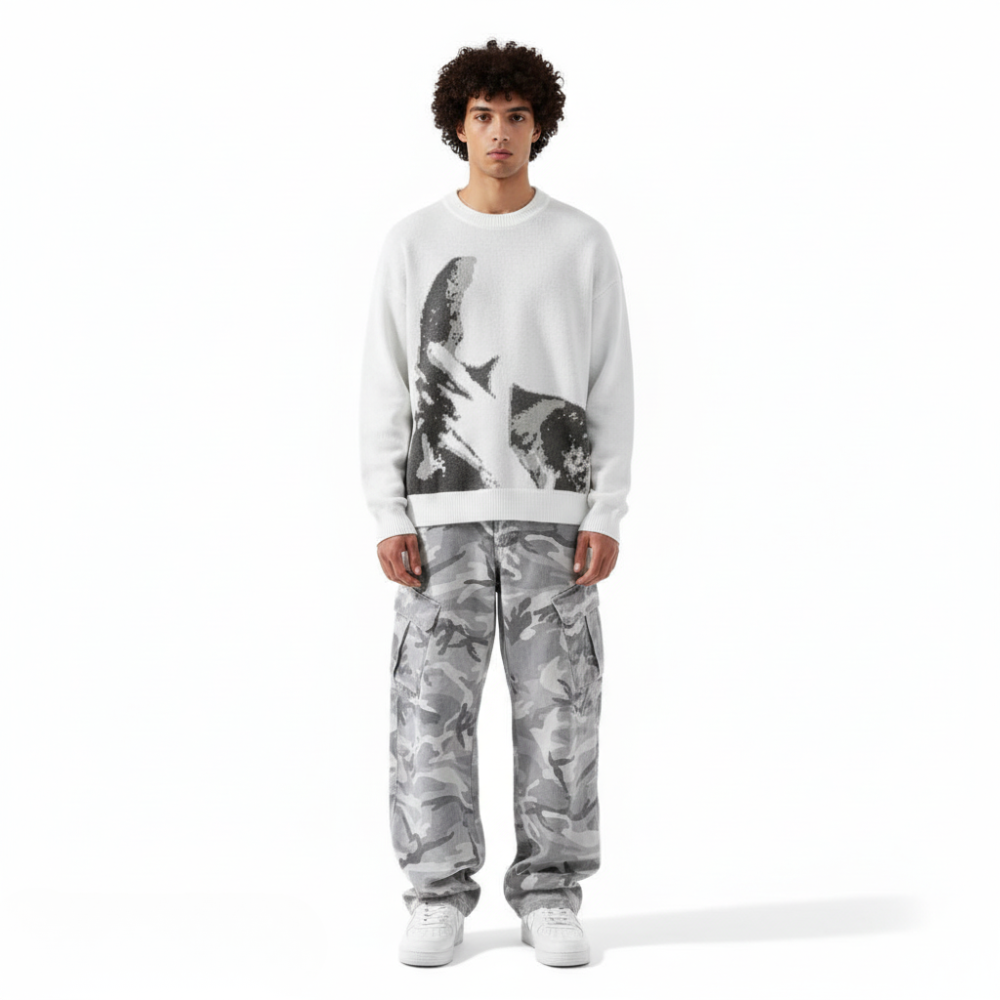 Camouflage Wide-Leg Pants