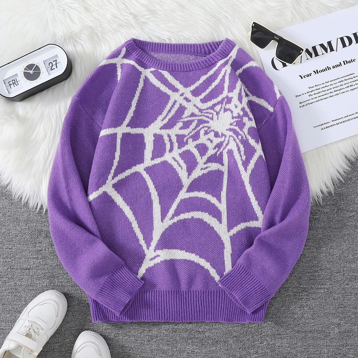 Spider Web Jacquard Sweater