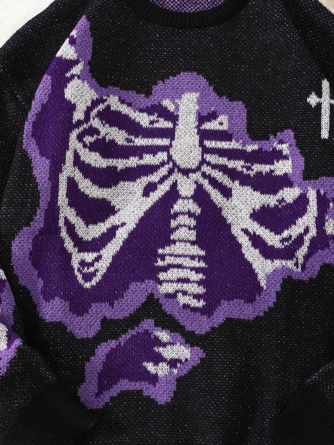 Bone-Shaped Butterfly Knit Pullover