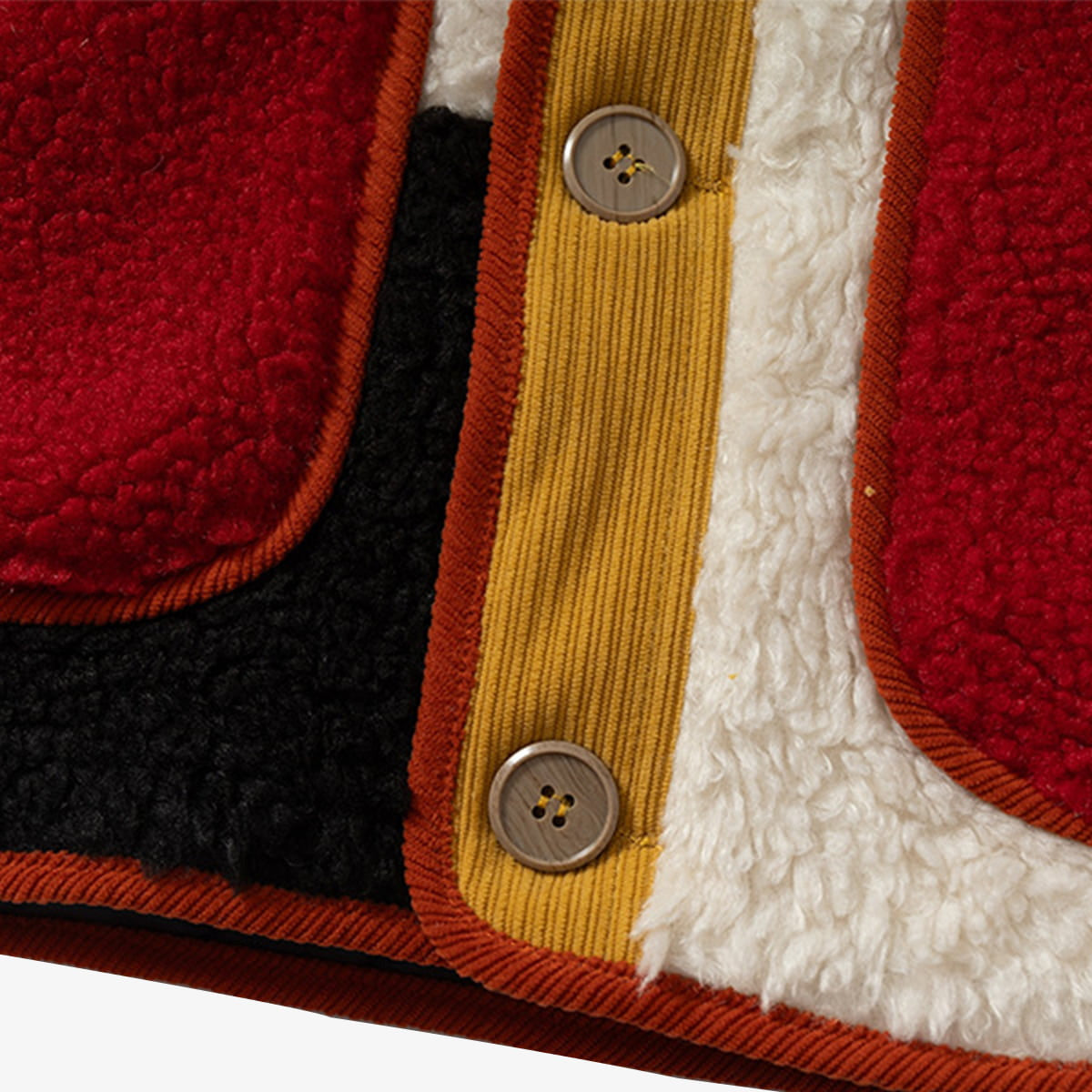 Vintage Lambswool Geometric Colorful Patchwork Jacket